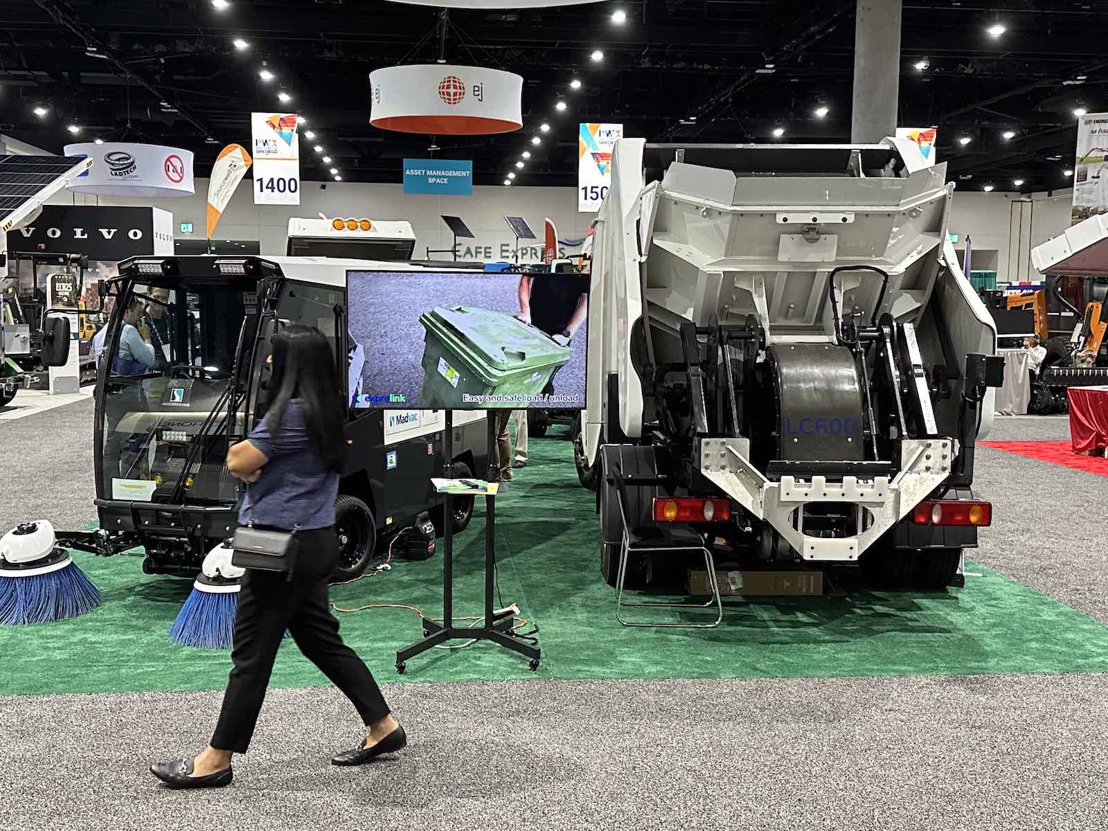 RoboStreet LC600 electric garbage truck at PWX 2023 in San Diego